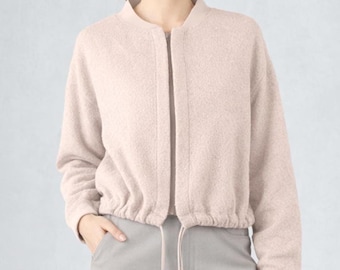 lined bomber made of Merino wool fleece