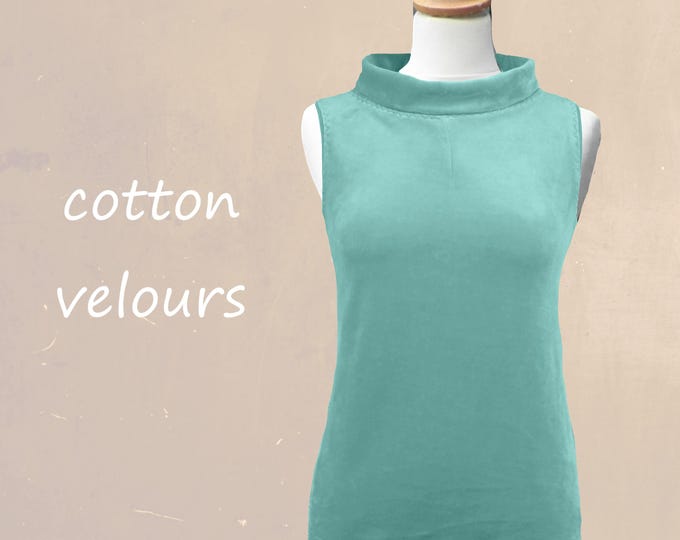 vintage velvet tank top with turtleneck