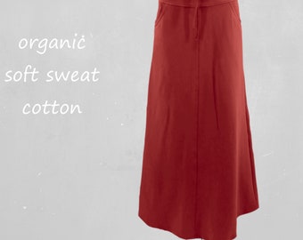 Trending maxi skirt made of soft sweat organic cotton