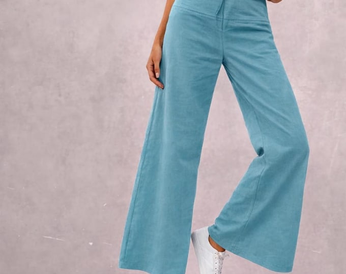 linen pants flared leg