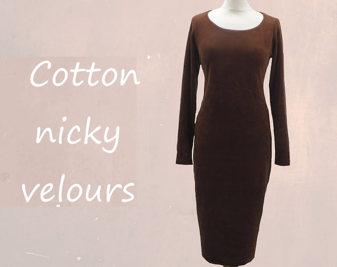 Basic velours kokerjurkje / Basic velvet pencil dress