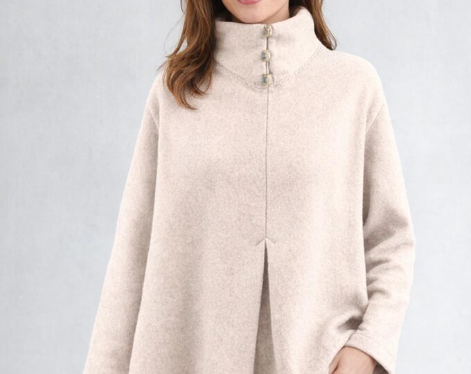 A-line Merino wool fleece sweater
