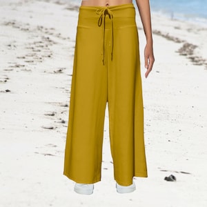 pantalones de algodón orgánico, pantalones de algodón orgánico, pantalones anchos de punto de algodón orgánico, pantalones de yoga, moda sostenible, ropa de comercio justo