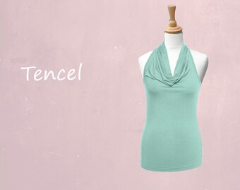 Tencel hemdje met drape hals/ Tencel camisole with drape collar