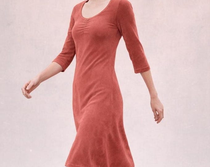 A-line dress made of cottonmix velvet