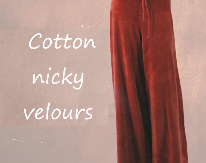 Palazzo pants in cotton velvet