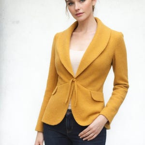 Jacket in boiled wool, wool cardigan-jacket, wollen colbert, wollen vest-jasje