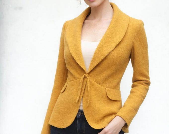 Jacket in boiled wool, wool cardigan-jacket