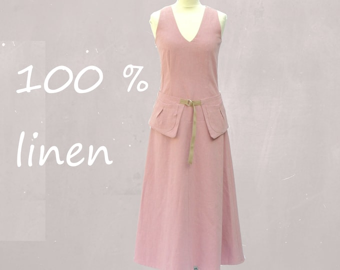 linen maxi dress with separate belt