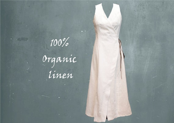 linen wrap maxi dress