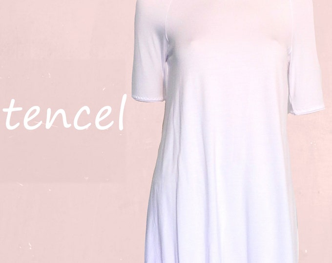 Tencel A line shirt with boat neck