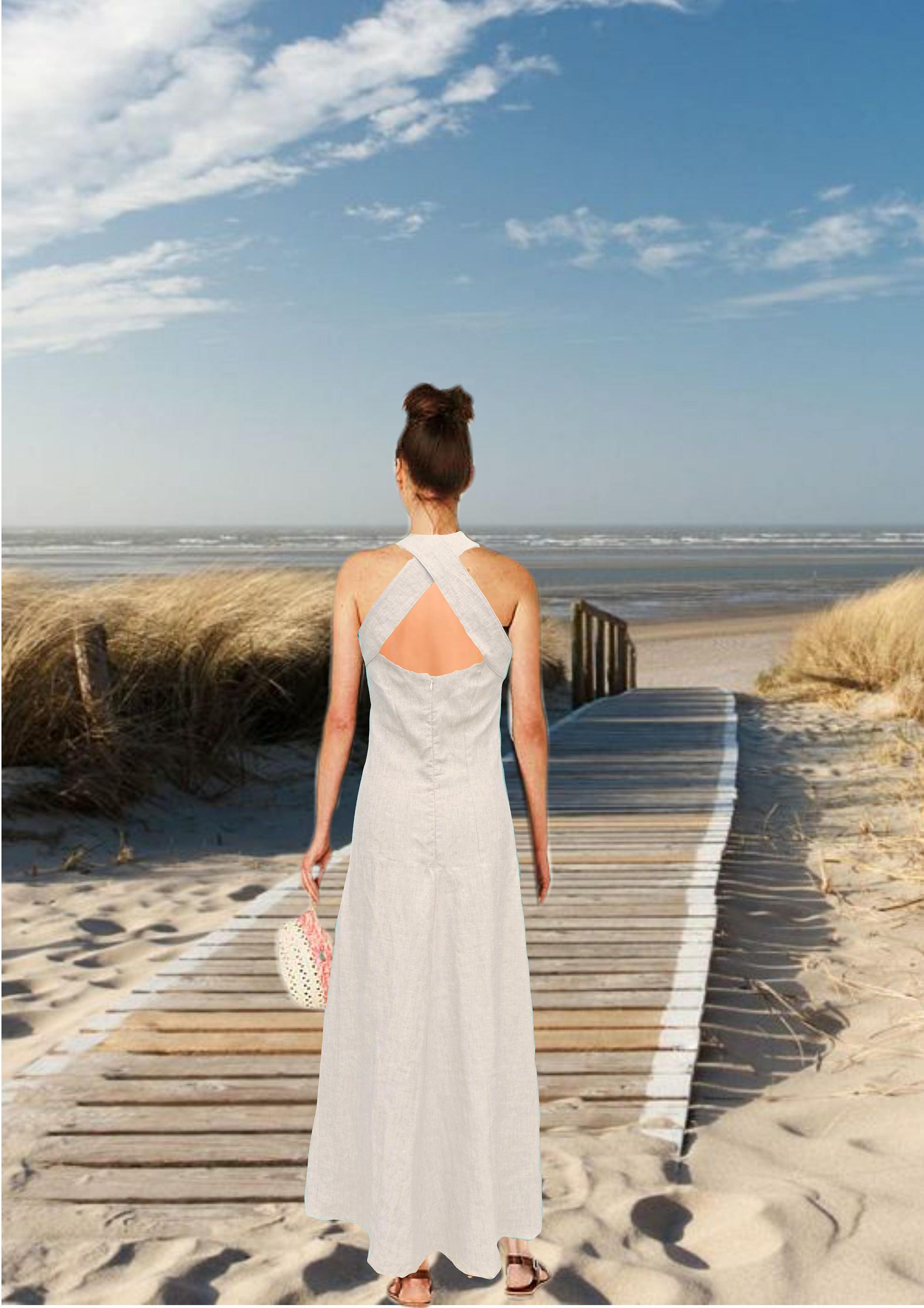 linen summer dress, long summer dress, beach dress, long beach dress