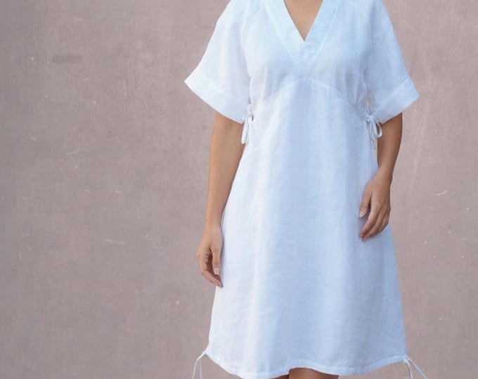 linen kimono, linen blouse in kimono design