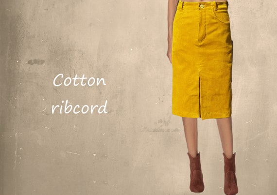 Corduroy midi top pencil skirt