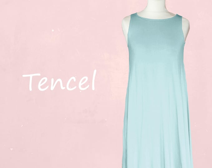 Sleeveless A-line tunic shirt dress made of super soft tencel jersey