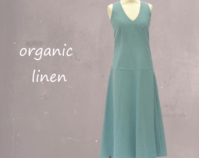 Linen Maxi dress with V neck