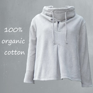 organic cotton fleece sweater, fleece sweat shirt, sweater  GOTS certified organic fleece