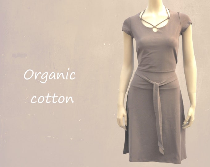 organic cotton dress, summer dress GOTS certified organic cotton, sportly tricot dress