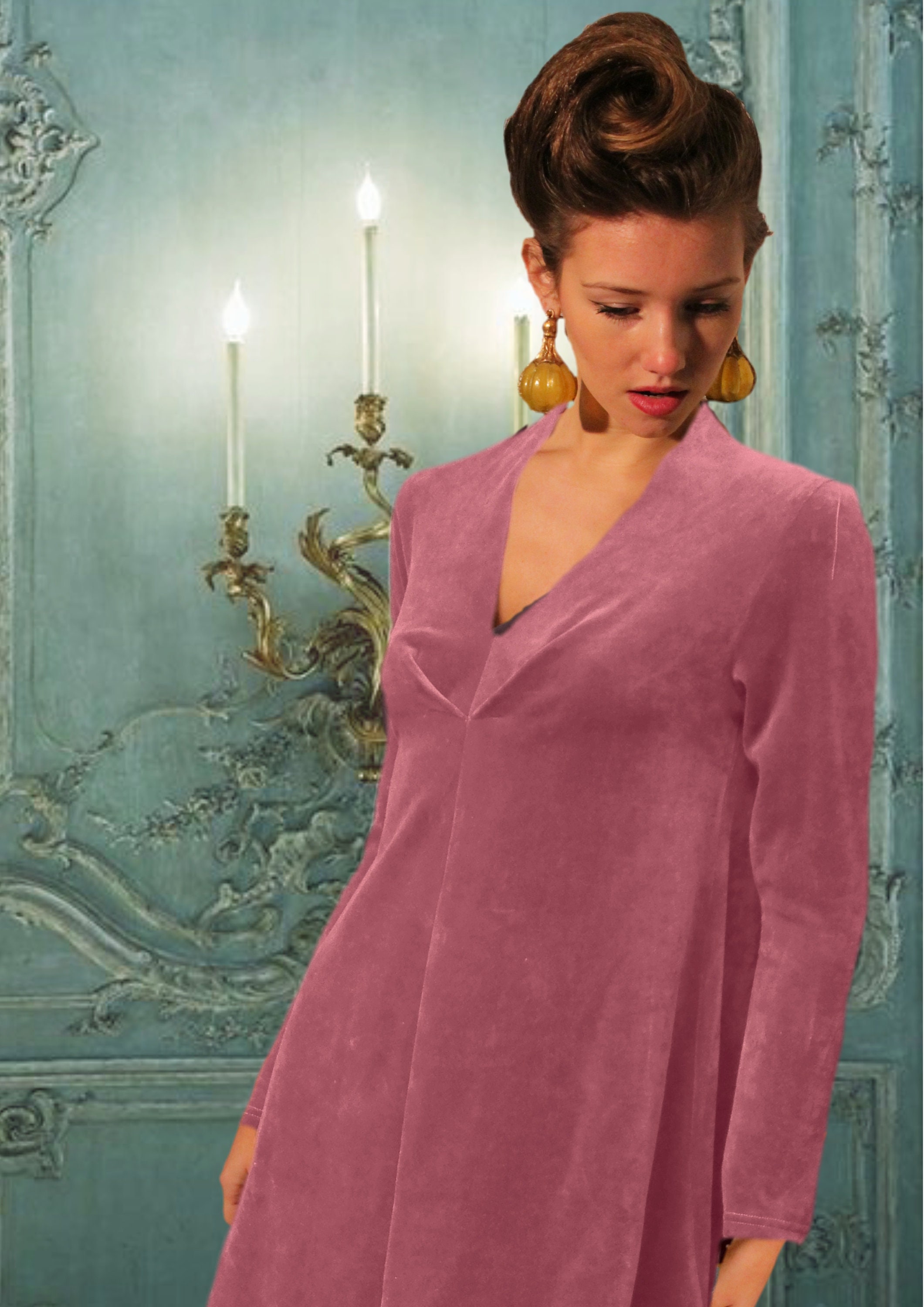 Pleated V-Neck Top main image 1