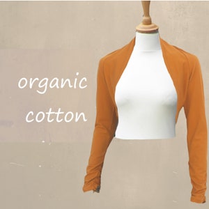 bolero organic cotton, bolero cardigan certified GOTS organic cotton