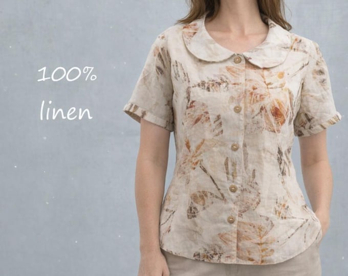 Linen blouse, basic linen blouse, tailered linen blouse