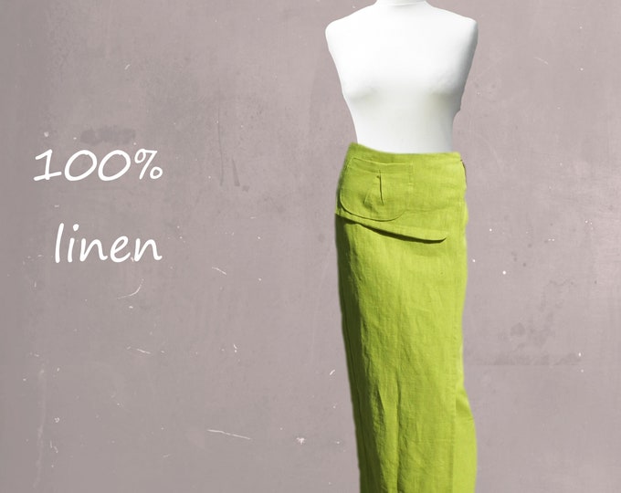 Maxi wrap skirt made of washed linen