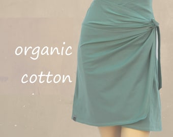 wrap skirt organic cotton, skirt GOTS certified biological cotton, sustainable clothing, fair trade clothing