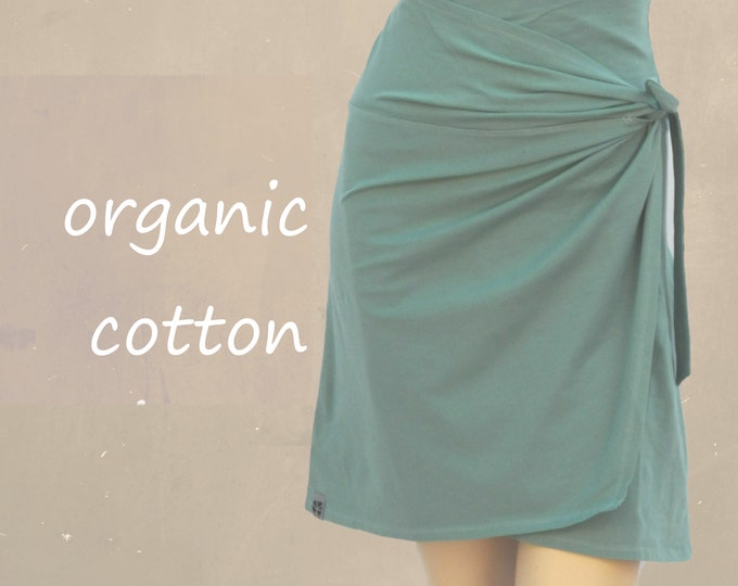 wrap skirt organic cotton, skirt GOTS certified biological cotton, sustainable clothing, fair trade clothing