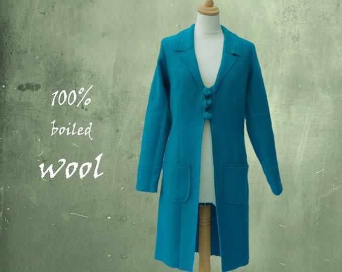 Vest-jacket in boiled wool, recycable jacket,