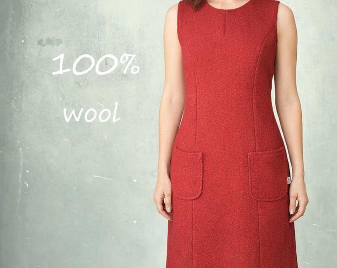 wool dress, sleeveless wool dress