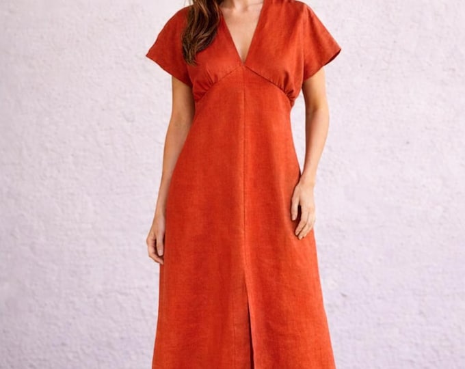 summery dress in linen-cotton mix