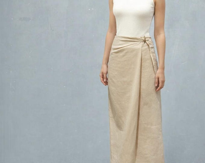 Comfortable linen maxi skirt, organic linen wrap skirt, fair trade linen wrap skirt, recyclable skirt, fair trade, fair fashion