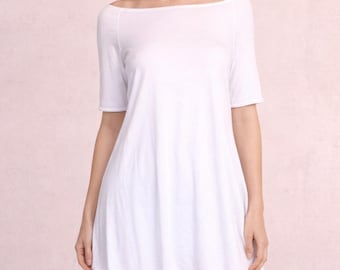 Tencel A line shirt with boat neck