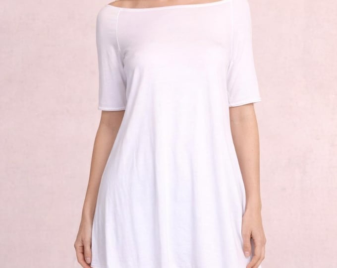 Tencel A line shirt with boat neck