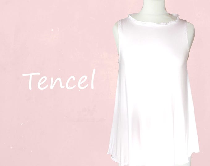 Tencel A line shirt with sculpted collar