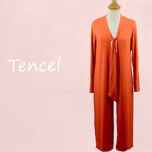 Lange Vintage-Tencel-Strickjacke / Tencel-Long-Cardigan im Vintage-Stil