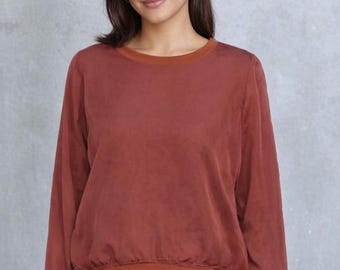 tencel cropped top, tencel sweater top