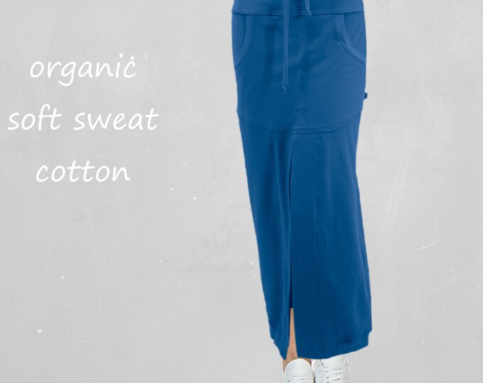 Sportive maxi skirt made of soft sweat organic cotton