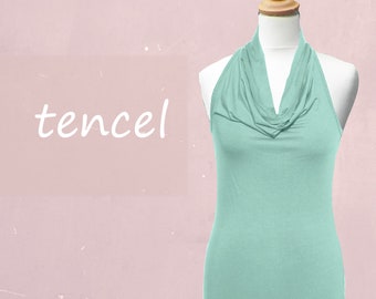 Tencel camisole with drape collar