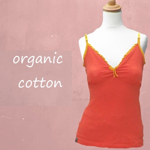 organic cotton top, romantic singlet biological cotton, tank top with straps GOTS certified cotton