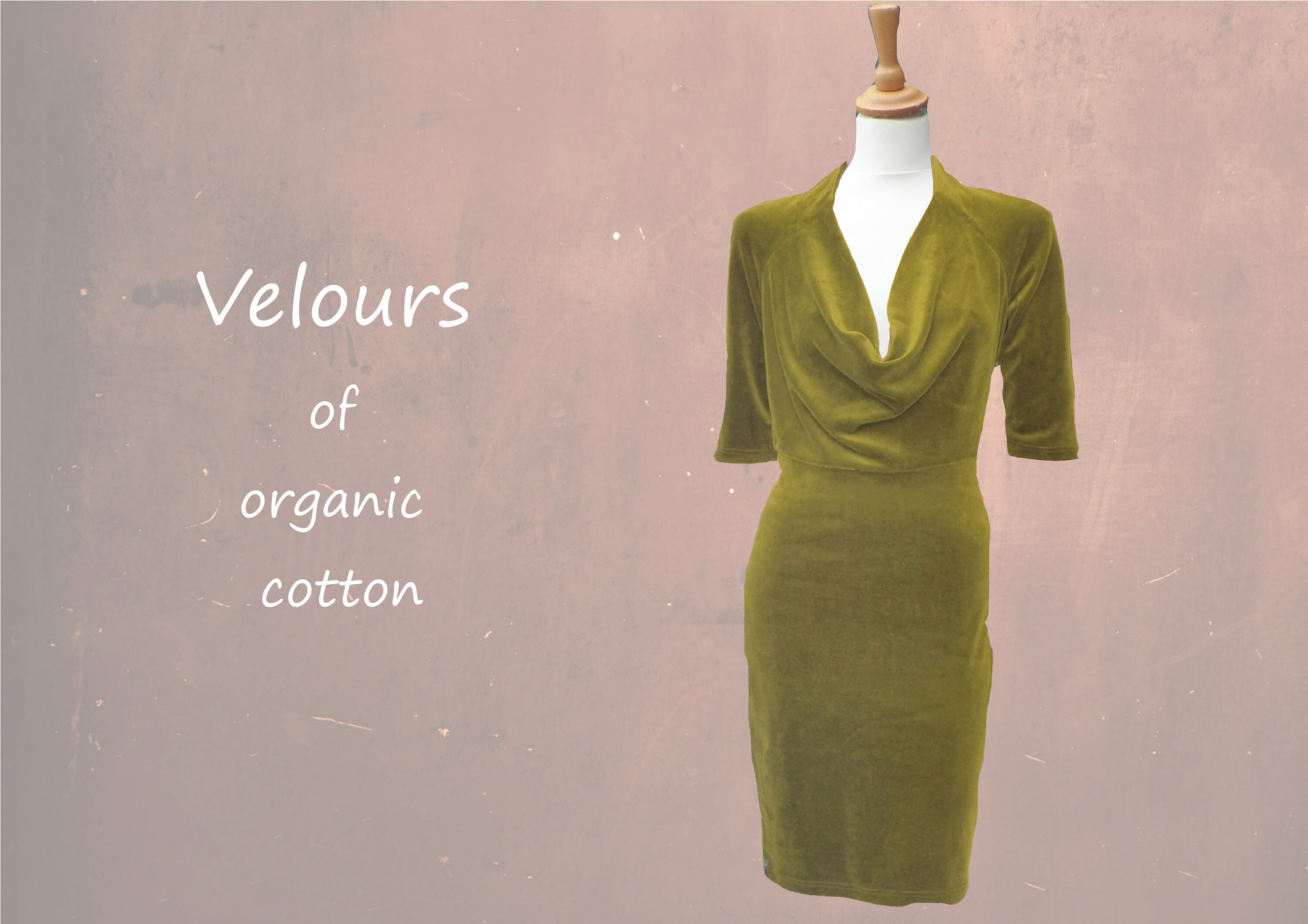 organic velvet dress drape neckline, little black dress organic velvet