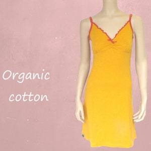 organic cotton slipdress, romantic dress biological GOTS certified cotton, fair trade clothing, sustainable clothing