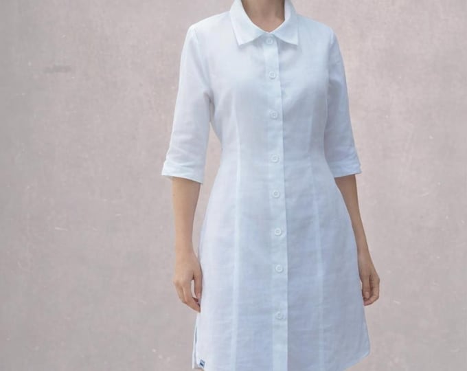 shirt dress blouse, organic cotton veil, blouse dress, summer blouse, sustainable beach blouse