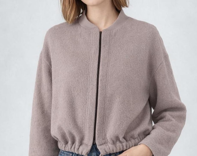 organic cotton fleece jogging jacket, long fleece jacket, jogging jacket  GOTS certified organic fleece