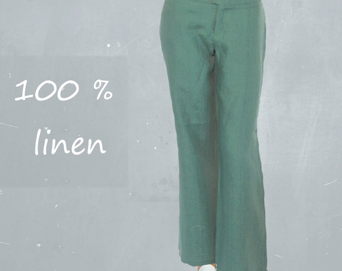 Organic linen pants, Wide linen pants biological linen, summer pants