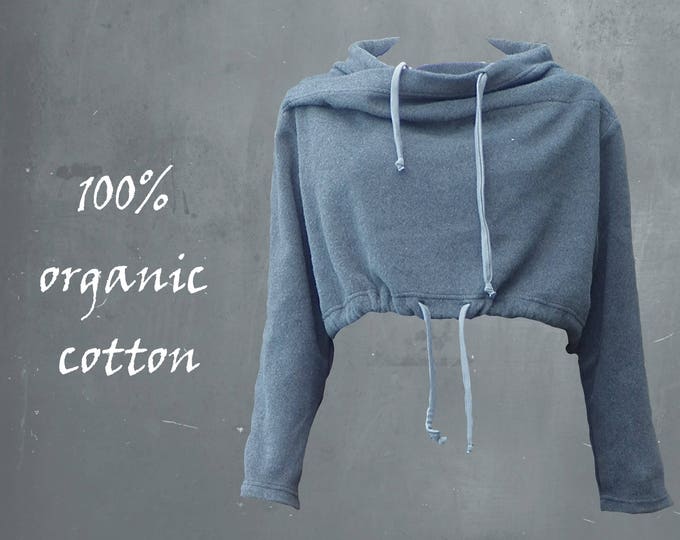 short organic cotton fleece sweater, fleece sweat shirt, sweater  GOTS certified organic fleece