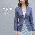 organic linen jacket, blazer, jacket biological linen, handmade jacket, recyclable jacket, ready for recycling jacket