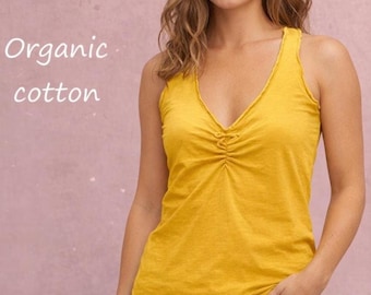 Romantisches Trägertop aus sommerlichem Slub-Jersey / Trägertop aus Bio-Baumwoll-Slub-Jersey