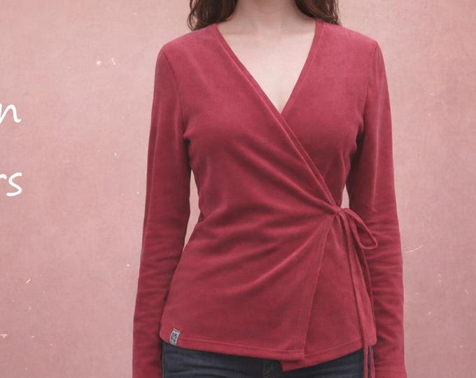 velours wrap cardigan