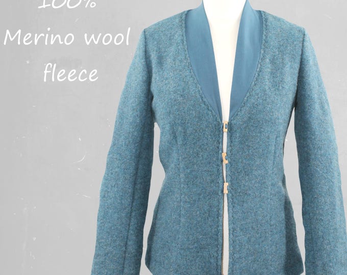 Merino wool lined sportive cardigan